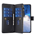 Miniatyrbillede 4 af 5: BF Style-19 Kompatibel Med Oppo A74 / A93 / A54 5G Lynlåslomme PU Læder Telefon Etui Wallet Stand Cover Black