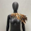 Miniatyrbild 3 av 5: Fjäder Shrug Sjal Krage Halsband Halloween Kostym Epåletter, Kappa Svart Maskerad Dam Fjäder Kappa Cape Fjäder Boa Fjäder Scarf För Cos Brown