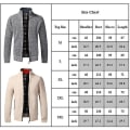 Miniatyrbillede 3 af 3: Herre Vinter Varm Langærmet Ensfarvet Lynlås Strikket Cardigan Casual Jumper Topfrakker 3XL