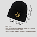 Miniatyrbilde 2 av 4: Unisex lazy beanie vinter varm strikket lue koreansk smiley fjes broderi ull strikket lue hip hop pullov
