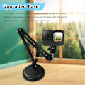 Miniatyrbild 2 av 5: Webcamstativ för skrivbord, upphängningsarm med uppgraderad rund bas, för webbkamera