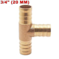 Miniatyrbillede 2 af 4: 3/4\" 20mm Slangeforskruning T-stykke Messingrør 3 Vejs T-fitting Gevind Gas Brændstof Vand Luft