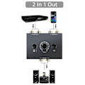 Miniatyrbillede 5 af 5: RCA Stereo Audio Bi-Directionel Switcher med Mute-knap Bærbar L / R Stereo Audio Switch Audio Splitter 2 X 1/1 X 2