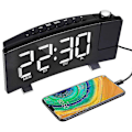 Miniatyrbild 1 av 4: 2025 Ny Digital Väckarklocka, Projektionsväckarklockor För Sovrum Med 4 Dimmer, USB-Telefonladdare, 180° Roterbar Projektor