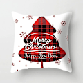 Miniatyrbild 1 av 5: 45x45cm Röd Vit Svart Rutig Jul Kuddfodral God Jul Ornament För Hemmet Jul Nyår 2023 Soffa Bil Kudde Överdrag White