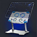 Miniatyrbild 2 av 4: Spelplatteställ med 4 fläktar, justerbart ergonomiskt tyst fritt lyftstativ för iPad-platta, spelplatteställ