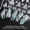 Miniatyrbild 2 av 5: Självlysande julnageldekaler Nagelkonst 9 ark Självhäftande nageldekaler Nageldekaler Nagelkonstdesign Manikyr