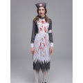 Pikkukuva 4 / 5: Naisten keskiaikainen vintage-tyylinen ruumisneito-asu, aikuisten kuollut zombie Halloween-kauhu pelottava naamiaisasu M