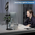Miniatyrbillede 2 af 5: Laptop Ring Light med Stativ, Mobiltelefon LED Ring Light Skrivebordslampe Videokonference Li