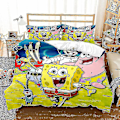 Miniatyrbild 1 av 2: Spongebob Squarepants Serie Tryckt Påslakan Tvådelat Set Tredelat Barnrum Dekorativt Påslakan style 5 140*210two-piecesuit