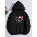 Miniatyrbillede 1 af 5: Juleprint Sweatshirts Mode Karneval Fest Kvinde Tøj Casual Sweatshirt Sjovt Mønster Fest Dame Hættetrøjer black XS