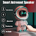 Miniatyrbild 2 av 5: Smart Astronaut Bluetooth-högtalare Portabel Stereo Ai Interaktivt Ljud Med Väckarklocka Stöd Tf/fm Bordsklocka Rosa