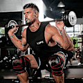 Miniatyrbild 5 av 5: Justerbart knästöd 3D Kompression Gym Knäskydd Ärm, svart Xl