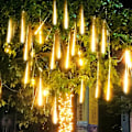 Miniatyrbillede 1 af 5: Udendørs LED Meteorregn Lys LED Gade Guirlande Eventyr Lys Vandtæt til Julefest Have Ferie Dekorationer US Plug - 50cm Warm white