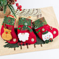 Miniatyrbilde 5 av 5: 12 Pakke 3D Flanell Julestrømper, Bærbar Juletrepynt Hengende Gavepose (16 X 13cm)