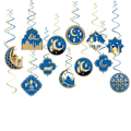 Pikkukuva 3 / 5: Eid Ramadan -teemajuhlien spiraaliriipus, kuun ja tähden koristelu, kakkulippu Ramadan-juhlatarvikkeisiin