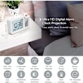 Miniatyrbild 3 av 5: Digital Väckarklocka, Projektionsväckarklocka Digital Väckarklocka Projektionsväckarklocka, 4 Ljusstyrkor, 9 Min Snooze, 2 Larmljud, för Sovrum, Kontor