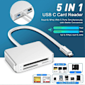 Miniatyrbild 4 av 5: SD-kortläsare USB C, 5 i 1 Typ C Micro-SD TF M2-kortadapter 2T Kapacitet Minneskortläsare