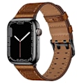 Miniatyrbillede 2 af 5: Kompatibel med Apple Watch Series 10 42mm / 9 8 7 41mm / 6 5 4 SE SE (2022) SE (2023) 40mm / 3 2 1 38mm Urrem Ægte Læder Brown