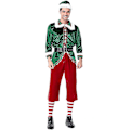 Miniatyrbild 2 av 3: Långärmad Juldräkt Jultomte Outfit Förtjockad Vuxen Herr Party Show Älvdräkt Att Skicka Strumpor Hög Kvalitet L