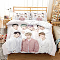 Miniatyrbild 1 av 2: BTS 3D-tryckt sängklädesset Påslakan Örngott Barnpresent Färg 4 AU KING 220x240cm