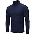 Miniatyrbild 1 av 5: Polo med hög krage för män, enfärgad, smal, elastisk, tunn, pullover, vår, höst, underkläder, polotröja, herrstickad blus, baströja, topp Navy 1 L