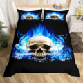 Miniatyrbilde 1 av 5: Skull Dynetrekksett Sengetøy Digitaltrykk Bein Skjelett Dynetrekksett 160x220cm