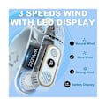 Miniatyrbillede 4 af 5: Foldbar Nakkeventilator med LED-display, 360 Køling USB Ventilator Genopladelig Bærbar Hængende Halskæde Ventilator