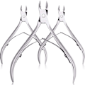 Miniatyrbild 1 av 5: Set med 3 Nagelknipsare Kutikula Trimmer Vassa Blad Kutikula Trimmer Rostfritt Stål Nagelknipsare Nageltrimningsverktyg Kutikula-fri Pusher (silver)