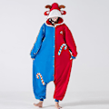 Miniatyrbild 2 av 3: Jul Onesie Älg Hatt Onesie Party Show Onesie Jumpsuit Jumpsuit Julklapp Pyjamas Blue XL