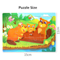 Pikkukuva 5 / 5: 15*11cm 3D Palapeli Sarjakuvaeläimet Puupalapeli Lasten Kognitiivinen Palapeli Vauvan Puiset Lelut Opetuslelut Lapsille 4-captain Rabbit