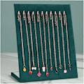 Miniatyrbild 4 av 5: Set med 2 Sammetshalsbandsställ, Halsbandshållare, L-formad Smyckesdisplay, Elegant Organizer, Bordsdisplay för (Mörkgrön) GetRich