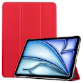 Pikkukuva 1 / 5: Yhteensopiva iPad Air 11 (2025) / (2024) Kotelo PU Nahkainen Suojakotelo Kolmiosainen Jalusta Älykäs Suojus Red