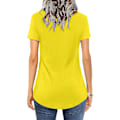Miniatyrbillede 2 af 3: Dame T-shirts Casual Kort/langærmet V-hals T-shirts Krydsende Toppe Bluse (gul, xl)