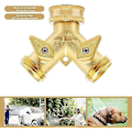 Miniatyrbilde 5 av 5: Messingfordeler, 3/4\" Hagekran Y-splitter Dobbel Slangekobling 2 Veisgold1stk