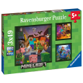 Miniatyrbild 1 av 4: Ravensburger Minecraft Pussel 3x49 bitar multifärg