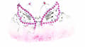 Tiara Fjäril med fluff Rosa multifärg