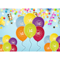 Pikkukuva 3 / 3: Ballong Födelsedag 10 år 6-pack Latex Mixade Multicolor