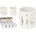 Miniatyrbillede 1 af 2: Ljushållare Vit Granar Prickar Jul 6 cm White Prickar