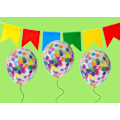 Pikkukuva 2 / 2: Ballong Konfetti Prickar Färgglada 6-pack 30 cm Latex Multicolor