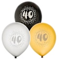 Miniatyrbillede 1 af 2: Ballong 40 år 6-pack Latex Multicolor