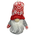 Miniatyrbild 1 av 2: Tomte Luva Röd/Vit mönstrad 13 cm grå