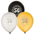 Pikkukuva 1 / 2: Ballong 50 år 6-pack Latex Multicolor