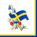 Miniatyrbild 1 av 4: Servetter Svensk flagga/Blommor 33x33cm 20-pack multifärg