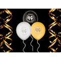 Miniatyrbillede 2 af 2: Ballong 40 år 6-pack Latex Multicolor