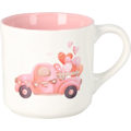Miniatyrbillede 2 af 4: Mugg Rosa Cykel Bil Moped Hjärtan White