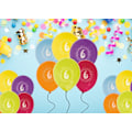 Pikkukuva 3 / 3: Ballong Födelsedag 6 år 6-pack Latex Mixade Multicolor