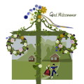Miniatyrbillede 1 af 4: Servietter Midsommarstang 33x33cm 20-pak Multicolor