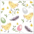Miniatyrbild 1 av 2: Servett Påsk Kycklingar/Påskägg 20-pack multifärg
