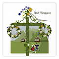Miniatyrbillede 4 af 4: Servietter Midsommarstang 33x33cm 20-pak Multicolor